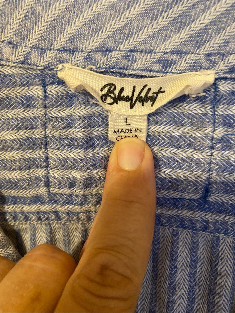 Bluevelvet Mineral Washed Railroad Striped Boho Tunic Henley Shirt Large - Picture 4 of 10